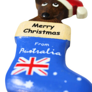 12105 Close Up of Kangaroo in Stocking Christmas Ornament