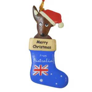 Kangaroo in Stocking Christmas Ornament