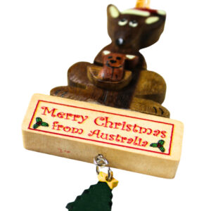 12107 Close Up of Kangaroo with Bell Christmas Ornament