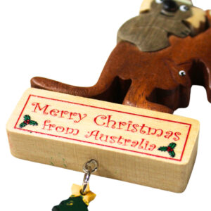 12109 Close Up of Koala and Kangaroo with Bell Christmas Ornament