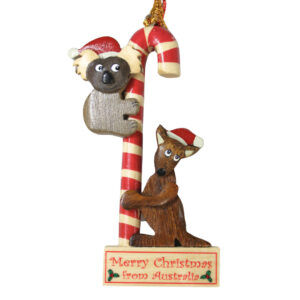 Koala & Roo Candycane Ornament
