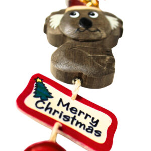 12132 Close Up of Koala with Bell Christmas Ornament