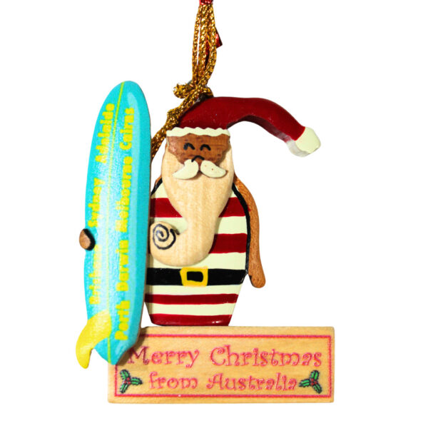 12151 Main Surfing Santa Christmas Decoration