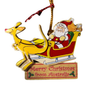 Santa and Roo Sled Christmas Ornament