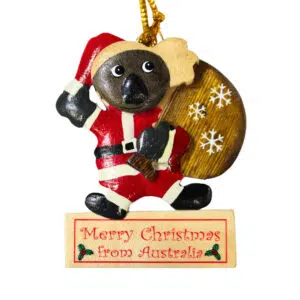 Santa Koala with Sack Christmas Ornament
