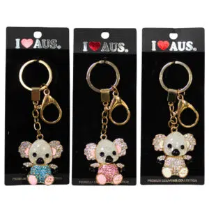 Gold Rhinestone Koala Keyring