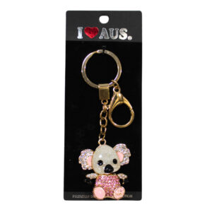 38113 Pink Rhinestone Koala Keyring