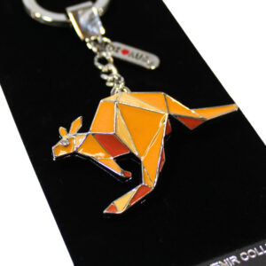 38166 Close Up of Silver Mosaic Kangaroo Keyring