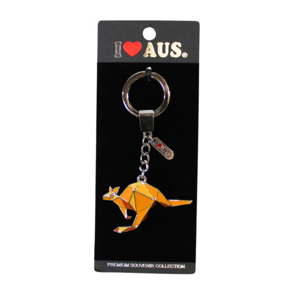 38166 Front of Silver Mosaic Kangaroo Keyring