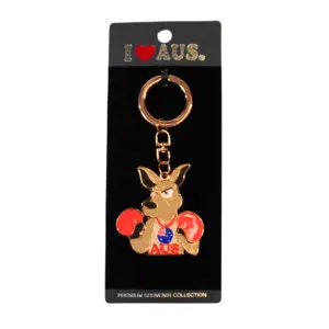 Rosegold Boxing Kangaroo Keyring