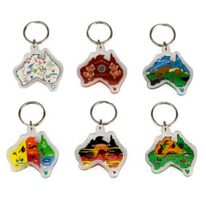 40008 All keyrings in Australia Map Keyring Pack