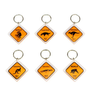 40011 All keyrings in Australian Roadsigns Keyring Pack