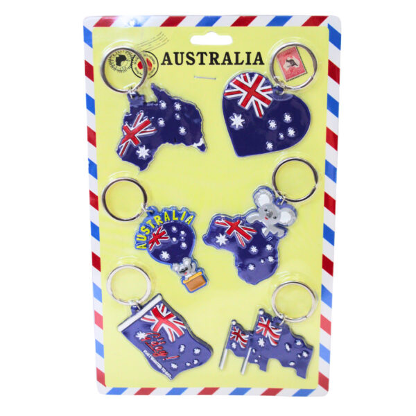 40029 Australian Flag Keyring Pack In Packaging
