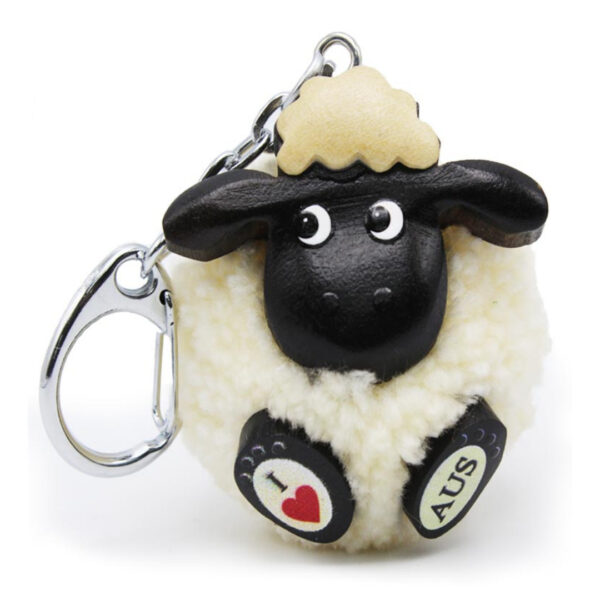 40034 Front of Sheep Pom Pom Keyring
