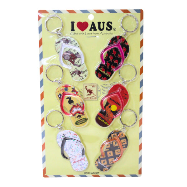 40077 Australia Thong Keyring Pack In Packaging