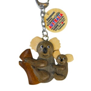Wooden Koala and Baby Keyring