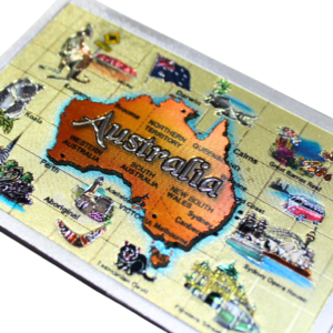 54750 Close Up of Australia Map Foil Magnet