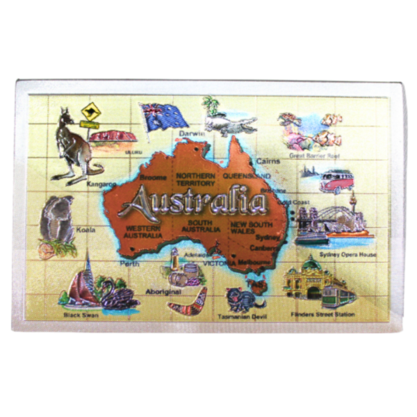 54750 Front of Australia Map Foil Magnet