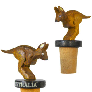 60569 Different Angles of Wooden Jumping Kangaroo Wine Cork