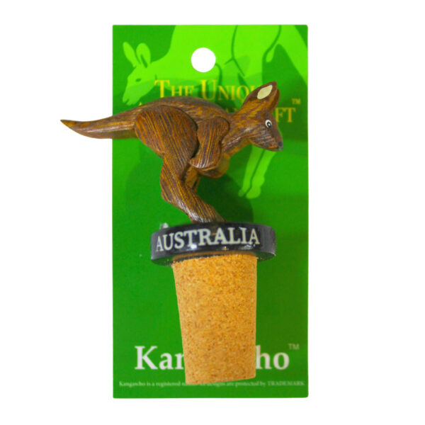 60569 Front of Wooden Jumping Kangaroo Wine Cork