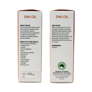 91816 Information On Sides of Emu Oil 30ml