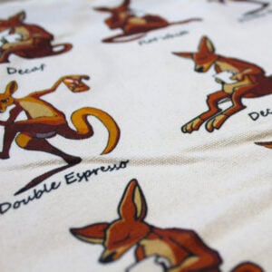 94860 Close Up of Caffeinated Kangaroos Canvas Tote