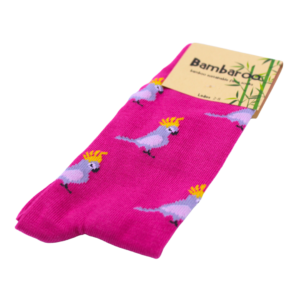 18509 Angle Pink Cockatoo Bamboo Socks