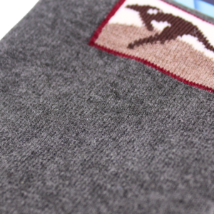 18526 Close Up of Charcoal Kangaroo Square Socks