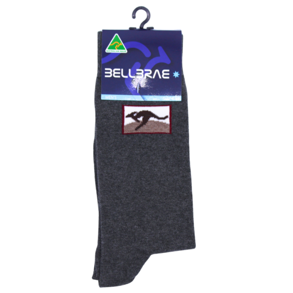 18526 Front of Charcoal Kangaroo Square Socks