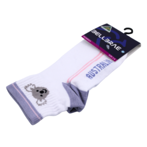 18541 Angle White Koala Ankle Socks