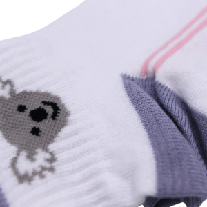 18541 Close Up of White Koala Ankle Socks