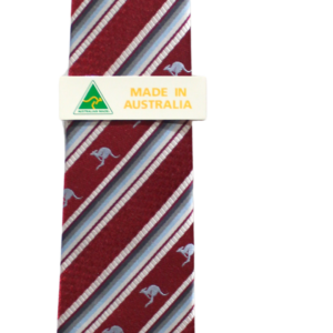 18566 Close Up of Burgundy Stripe Roo Tie