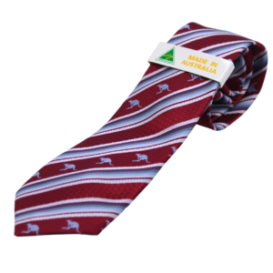 Burgundy Stripe Roo Tie