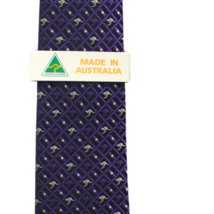 18573 Close Up of Purple Check Kangaroo Tie
