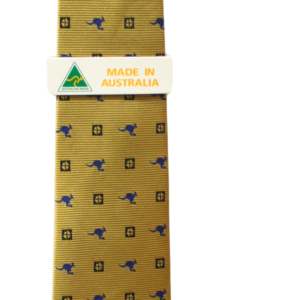 18575 Close Up of Men's Repeating Roo Tie gold