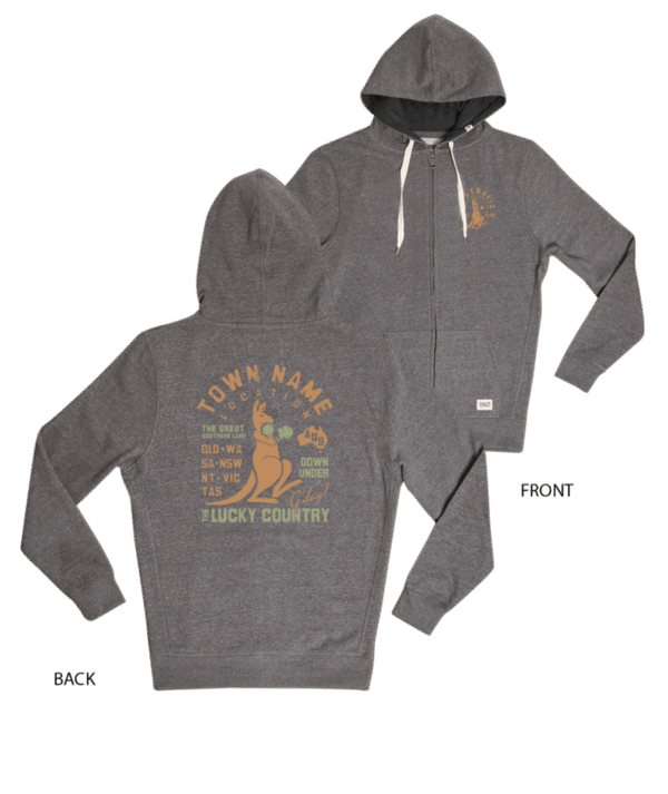 43590 Front Of Grey Luckyroo Mens Hoodie