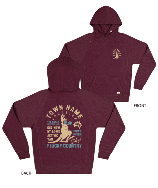 43653 Front Of maroon Luckyroo Mens Hoodie