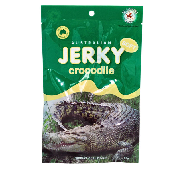 61053 Front of Australian Made Soft Crocodile Jerky 50g