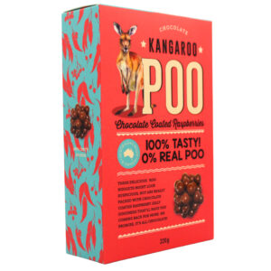 61082 Angle Kangaroo Poo Chocolate Raspberries 220g