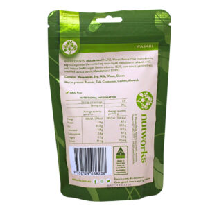 61264 Back of Wasabi Macadamia Nuts 75g bag