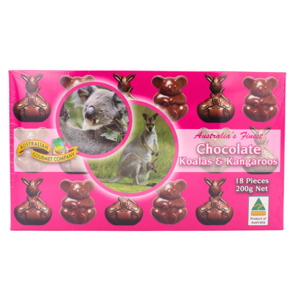61647 Front of Chocolate Koalas and Kangaroos 200g