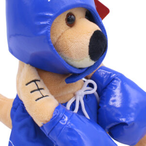 10018 Close Up of Blue Boxing Kangaroo Plush Toy