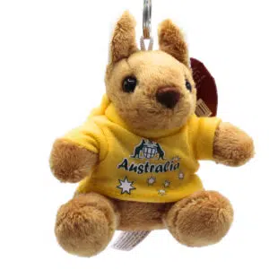 Kangaroo in Yellow Shirt Plush Keyring