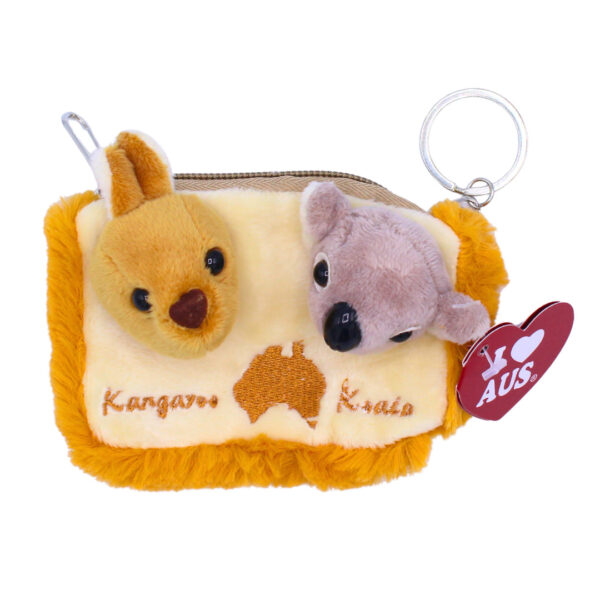 10622 Front of Koala and Kangaroo Plush Coin Bag