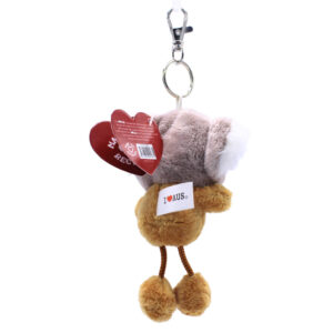 10664 Back of Kangaroo in Koala Hat Plush Keyring