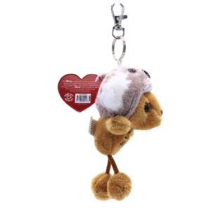 10664 Side of Kangaroo in Koala Hat Plush Keyring