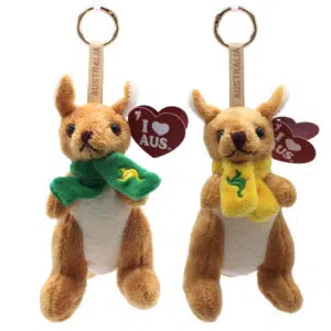 Kangaroo green & gold Scarf Bag Charm