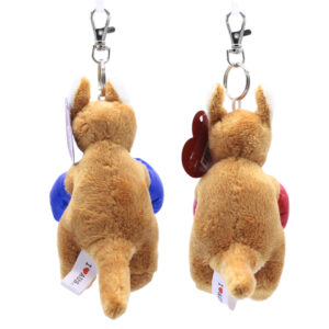 10946 Back of Boxing Kangaroo Plush Keyring