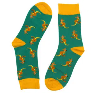 Green and Gold Kangaroo Socks