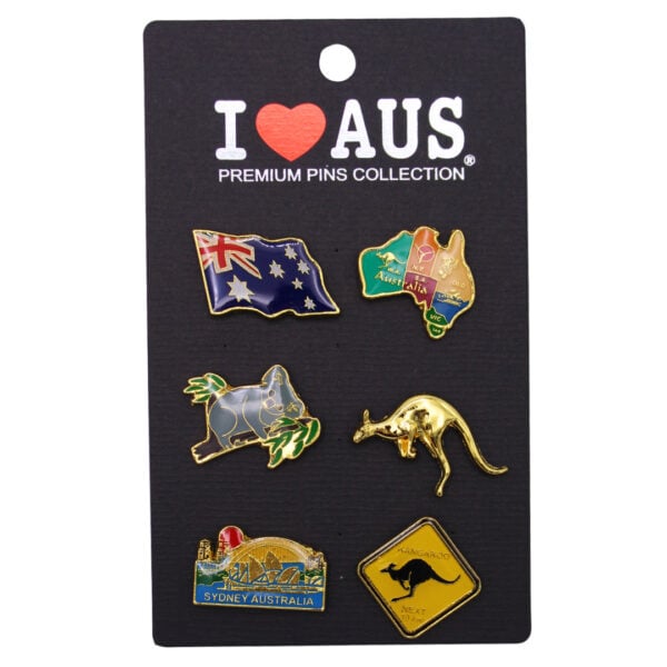 42110 Front of Australian Gold and Coloured Icons Clasp Pins